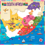 Size 300x300mm South Africa 17 Piece Wooden Puzzle 